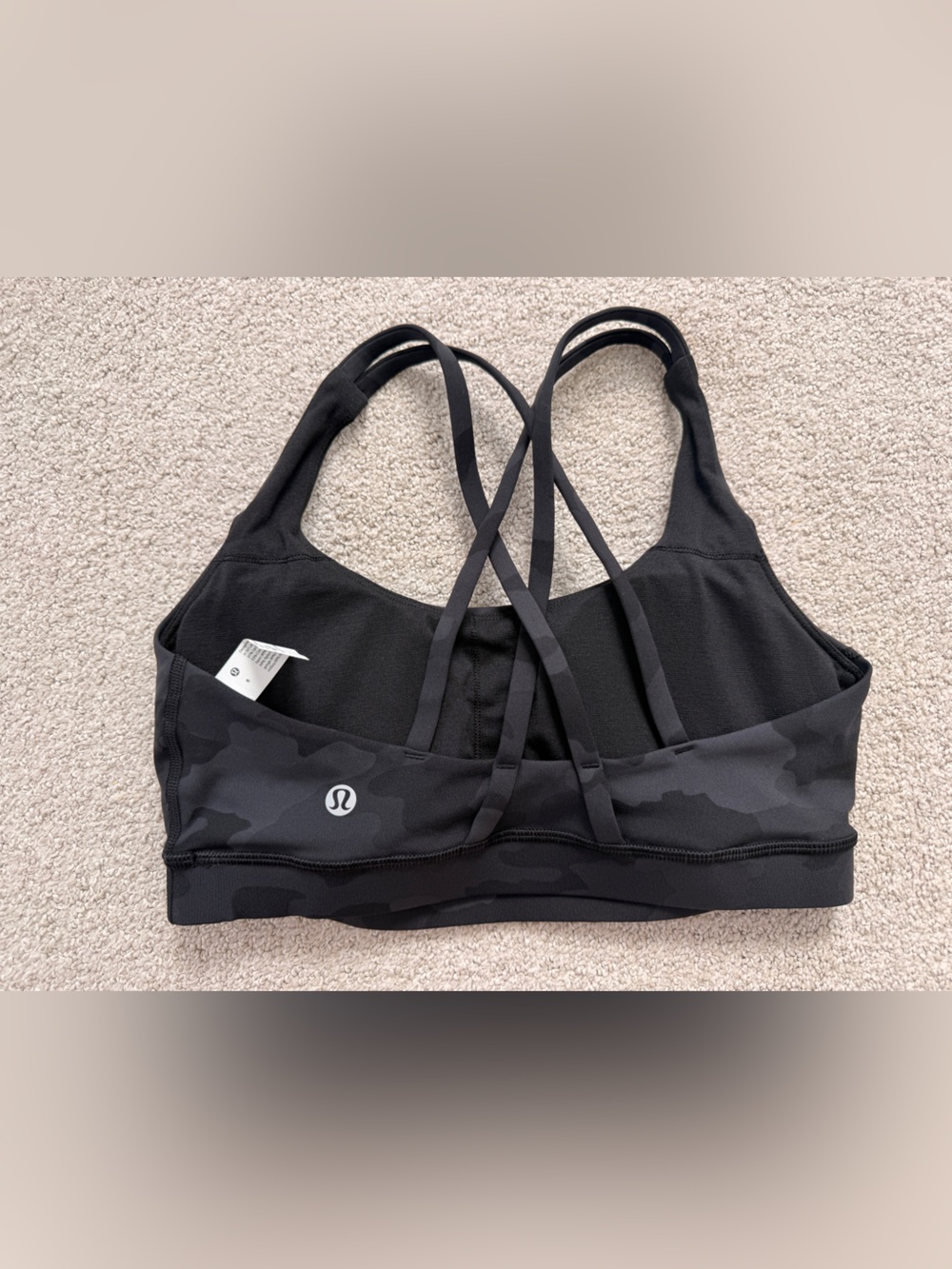 Lululemon Energy Bra Black Camo Size 6